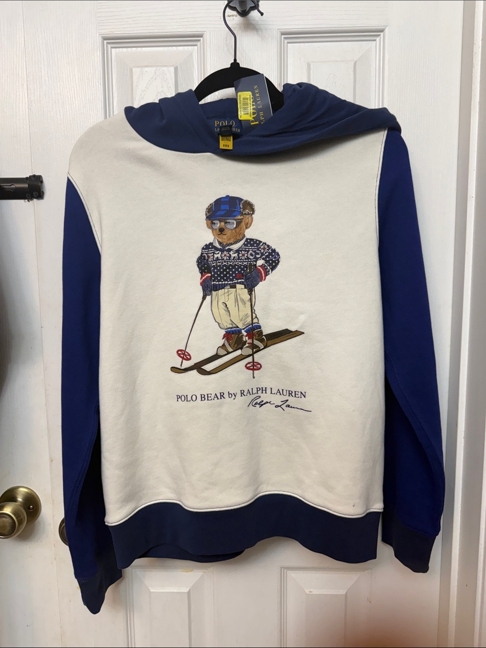 Polo by Ralph Lauren Cream and Navy Polo Bear Ski Hoodie